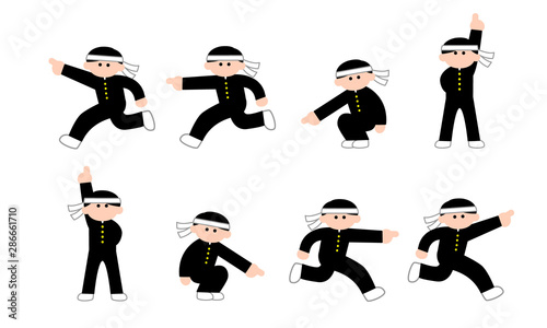 指差すハチマキ学ランセット（デフォルメカラー）