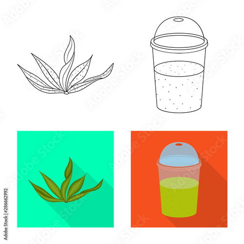 Vector design of protein and sea sign. Collection of protein and natural stock vector illustration.