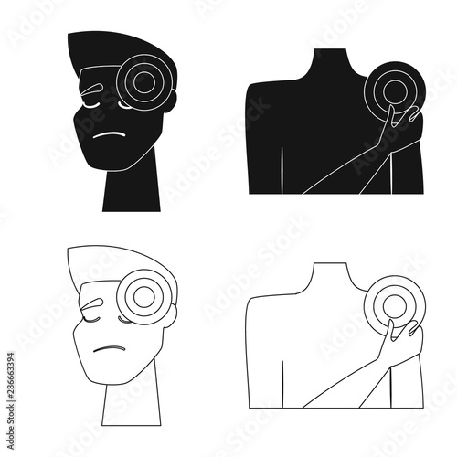 Vector design of hospital and rendering logo. Set of hospital and help stock vector illustration.