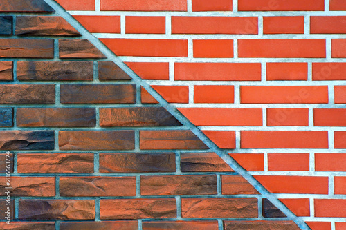 Two Tone Brick Wall for Background, Wallpaper and Texture