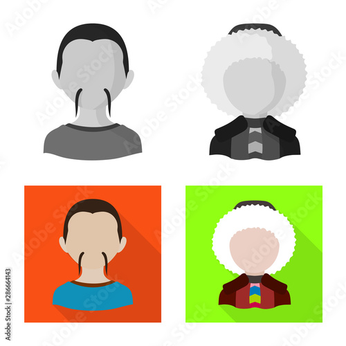 Isolated object of imitator and resident sign. Set of imitator and culture stock vector illustration.