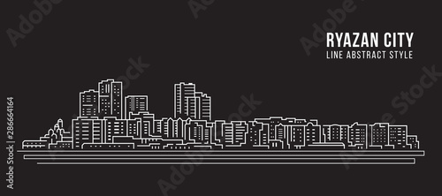 Cityscape Building Line art Vector Illustration design - Ryazan city