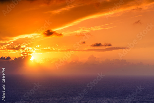Sunset over sea surface
