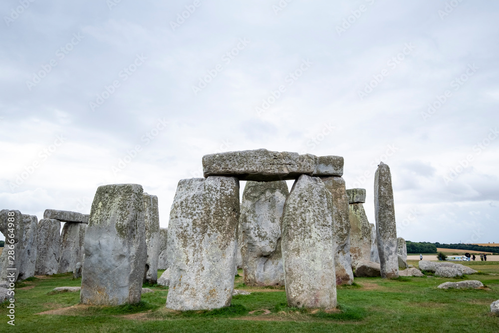 Closeup Stonehenge in Northern England, UK with rocks and details