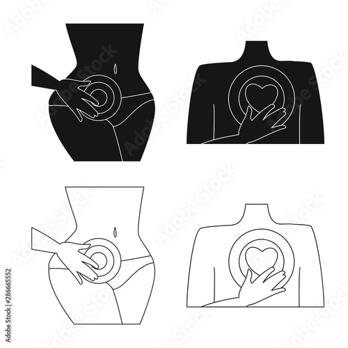 Isolated object of hospital and rendering logo. Set of hospital and help vector icon for stock.