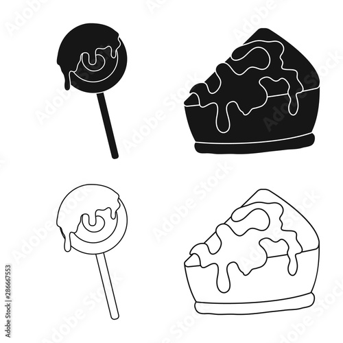 Isolated object of confectionery and culinary sign. Collection of confectionery and product stock symbol for web.