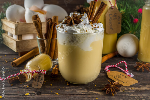 Christmas Bombardino cocktail with egg liqueur