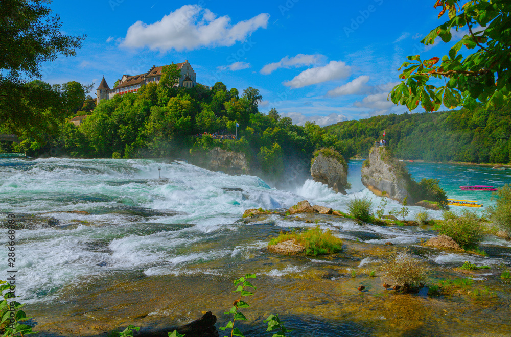 At the Rhine Falls in Switzerland. - There are much bigger waterfalls, but this At the Rhine Falls in Switzerland. - There are much bigger waterfalls, but this