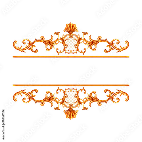 Gold ornament baroque style...