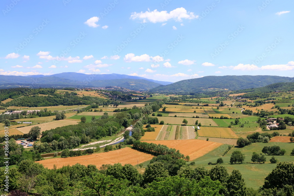 typical tuscan landscape in Poppi, Tuscany, Italy.