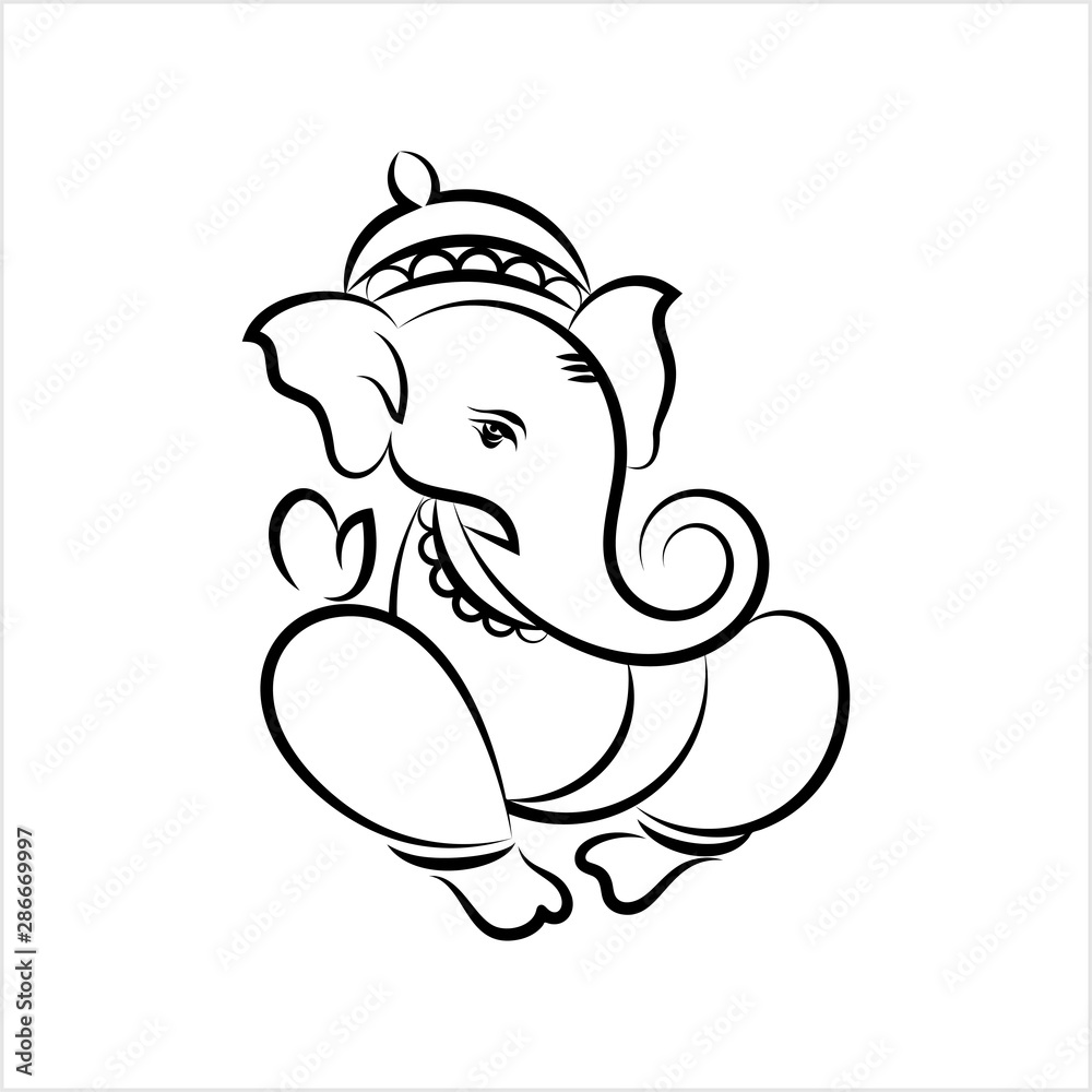 Ganesha The Lord Of Wisdom Calligraphic Style Ganesha The Lord Of Wisdom Calligraphic Style