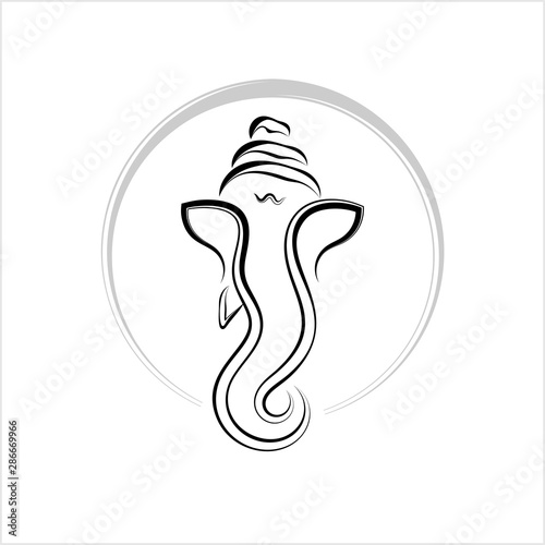 Ganesha The Lord Of Wisdom Calligraphic Style