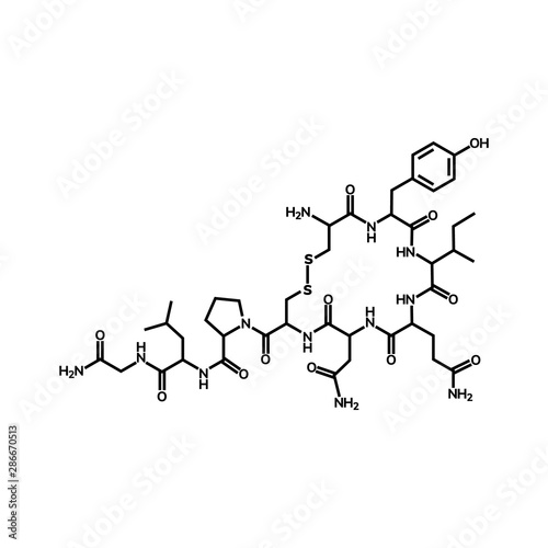 Oxytocin chemical formula, hormone of love and closeness
