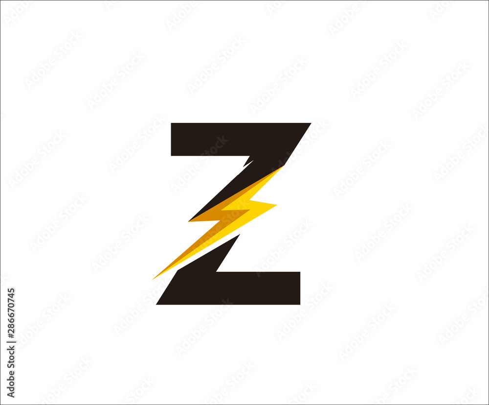 Thunder Z Letter icon,  flash Z logo icon - obrazy, fototapety, plakaty 