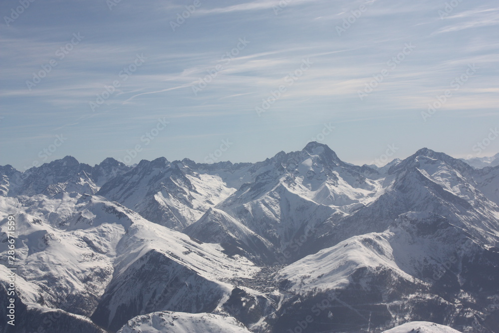 Obraz premium Les 2 Alpes depuis le pic Blanc - Massif de l'Oisans