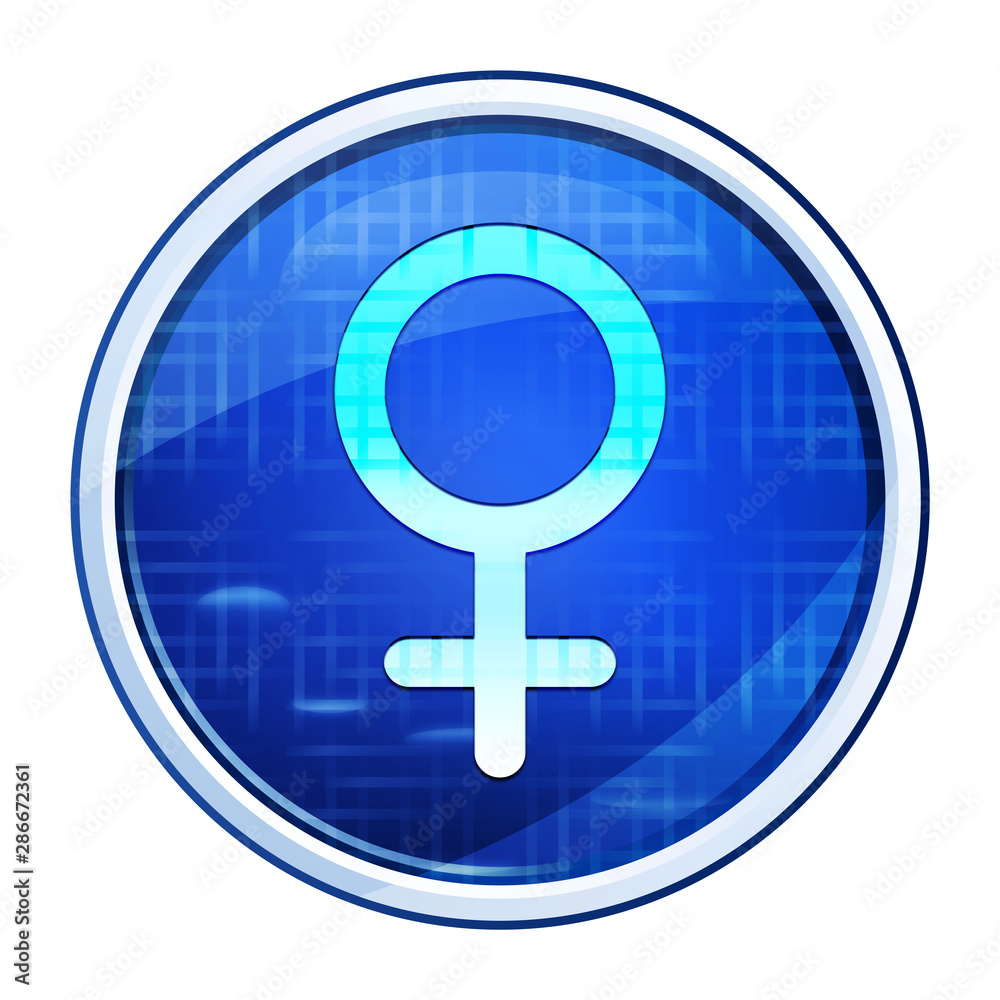 Female symbol icon futuristic blue round button vector illustration Female symbol icon futuristic blue round button vector illustration