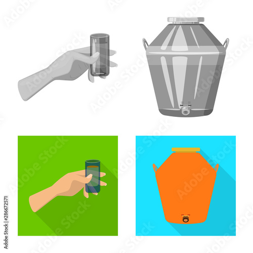 Isolated object of cafe and Latin logo. Set of cafe and national stock vector illustration.