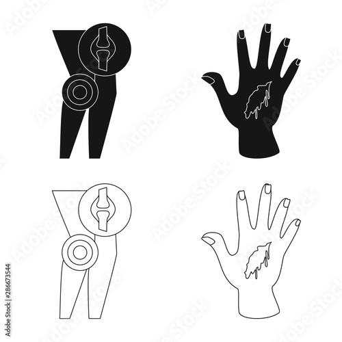 Vector design of hospital and rendering symbol. Set of hospital and help vector icon for stock.