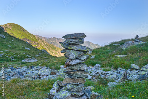 Pile of stone on mountain crest © savcoco