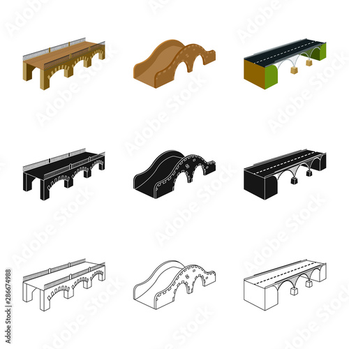 Isolated object of connection and design logo. Set of connection and side stock vector illustration.