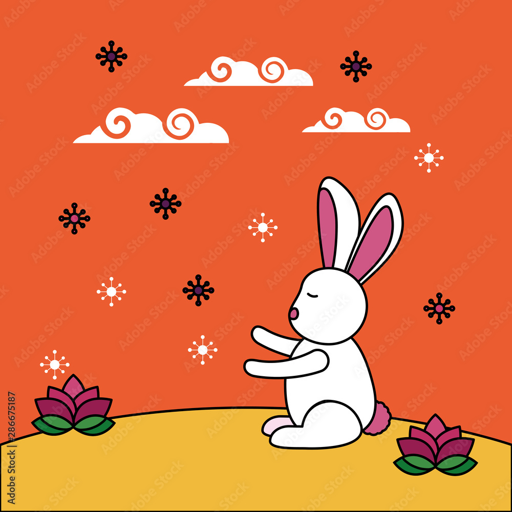 Fototapeta premium Mid autumn festival vector design