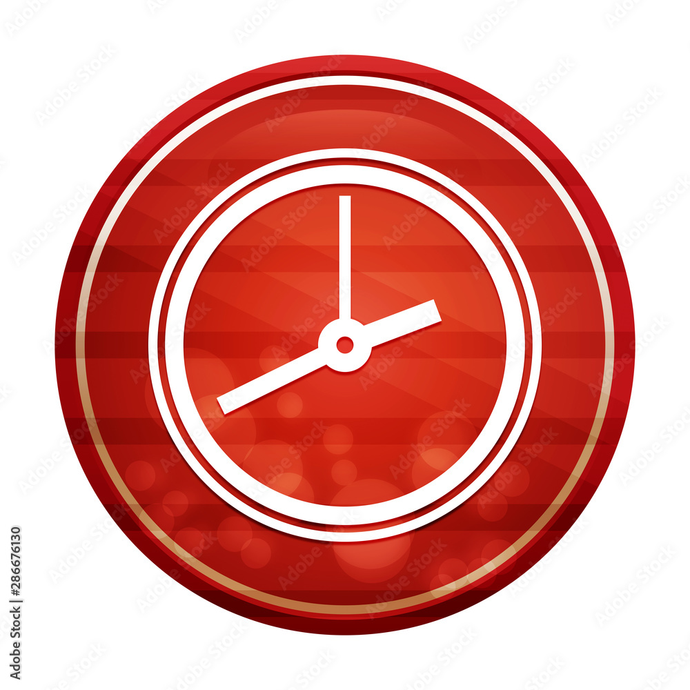 Clock icon realistic diagonal motion red round button illustration Clock icon realistic diagonal motion red round button illustration