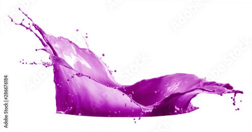 purple paint splash isolated on white background