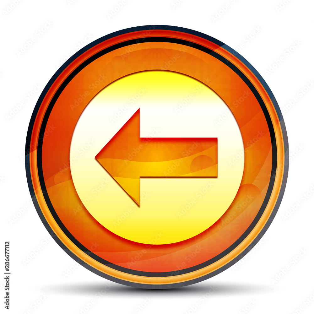 Back icon shiny bright orange round button illustration Back icon shiny bright orange round button illustration