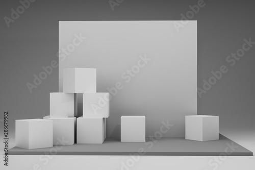 Wall Backdrop With Lots Of Cubes. 3D render