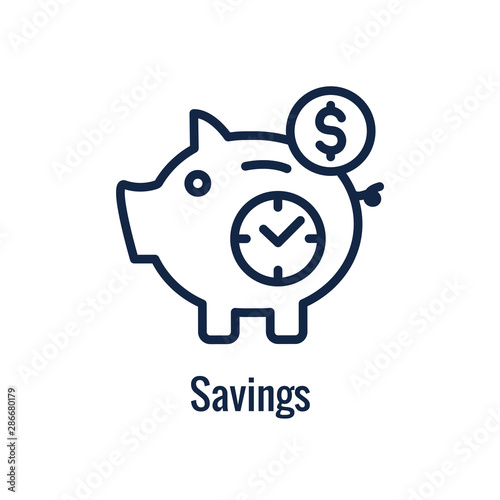 Retirement Savings Icon with retiring & monetary images