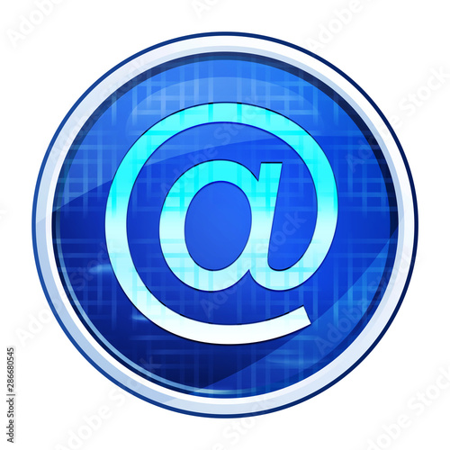 Email address icon futuristic blue round button vector illustration