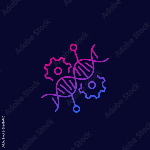 CRISPR, genome editing icon, linear