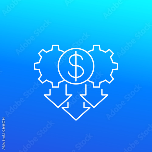 cost reduction icon in linear design