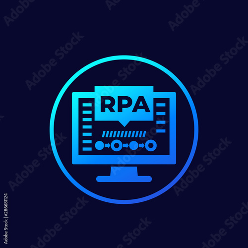 RPA icon, Robotic process automation vector