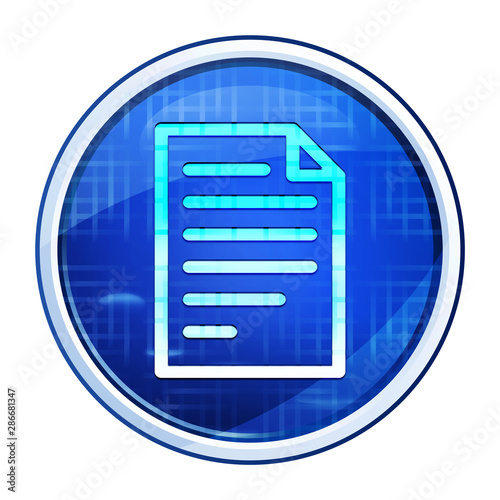 Page icon futuristic blue round button vector illustration