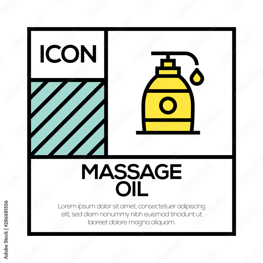 Naklejka premium MASSAGE OIL ICON CONCEPT