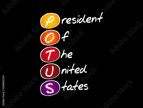 POTUS - President of the United States acronym, concept background