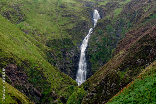 Grey mares tail waterfall in Scottish Borderlands region