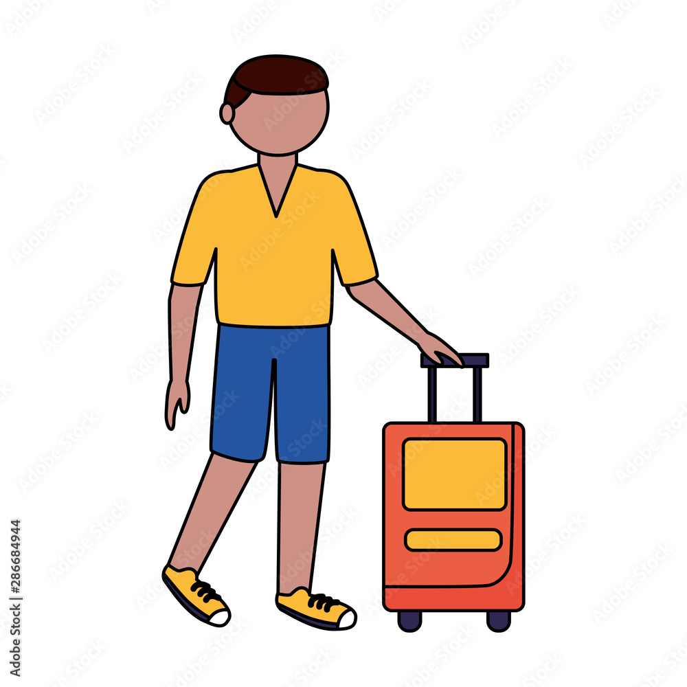Isolated traveler man vector design Isolated traveler man vector design