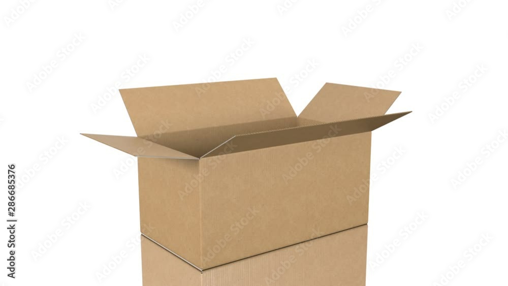 Cardboard Box Moving on Mirror Surface, Opening and Closing with Alpha Mask. Looped 3d Animation of Storage Box with Reflections. Delivery Concept. 4k Ultra HD 3840x2160. Cardboard Box Moving on Mirror Surface, Opening and Closing with Alpha Mask. Looped 3d Animation of Storage Box with Reflections. Delivery Concept. 4k Ultra HD 3840x2160.
