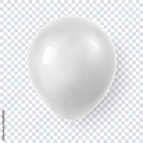 3d Realistic Colorful Balloon. Birthday balloon for party and celebrations.  Isolated on white Background. Vector Illustration