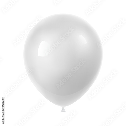 3d Realistic Colorful Balloon. Birthday balloon for party and celebrations.  Isolated on white Background. Vector Illustration