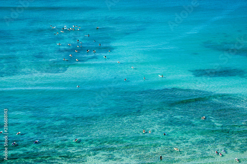 Tableau sur toile Hawaii ocean view from above
