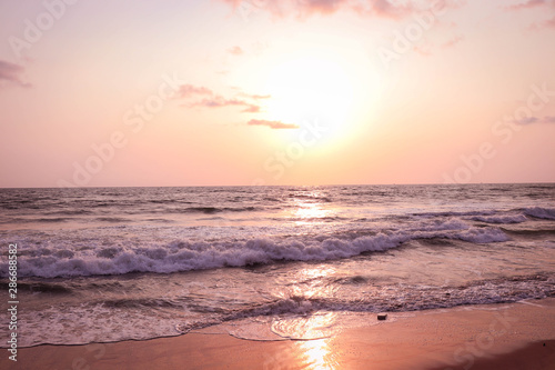 beautiful ocean at sunset background