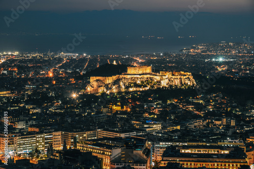 Night scene of Athens  Greece