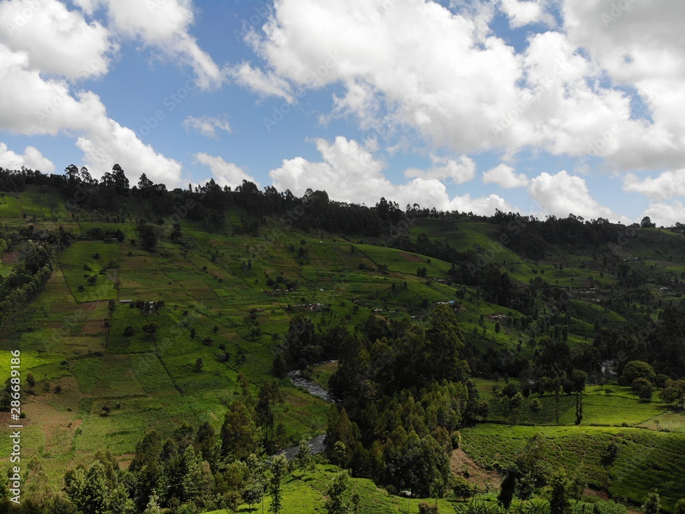 Aberdare Arial Landscape View, Kenya.