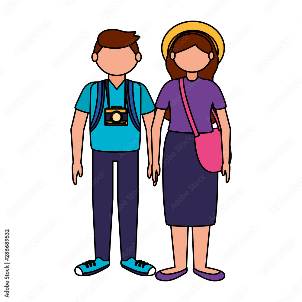 Isolated traveler couple vector design