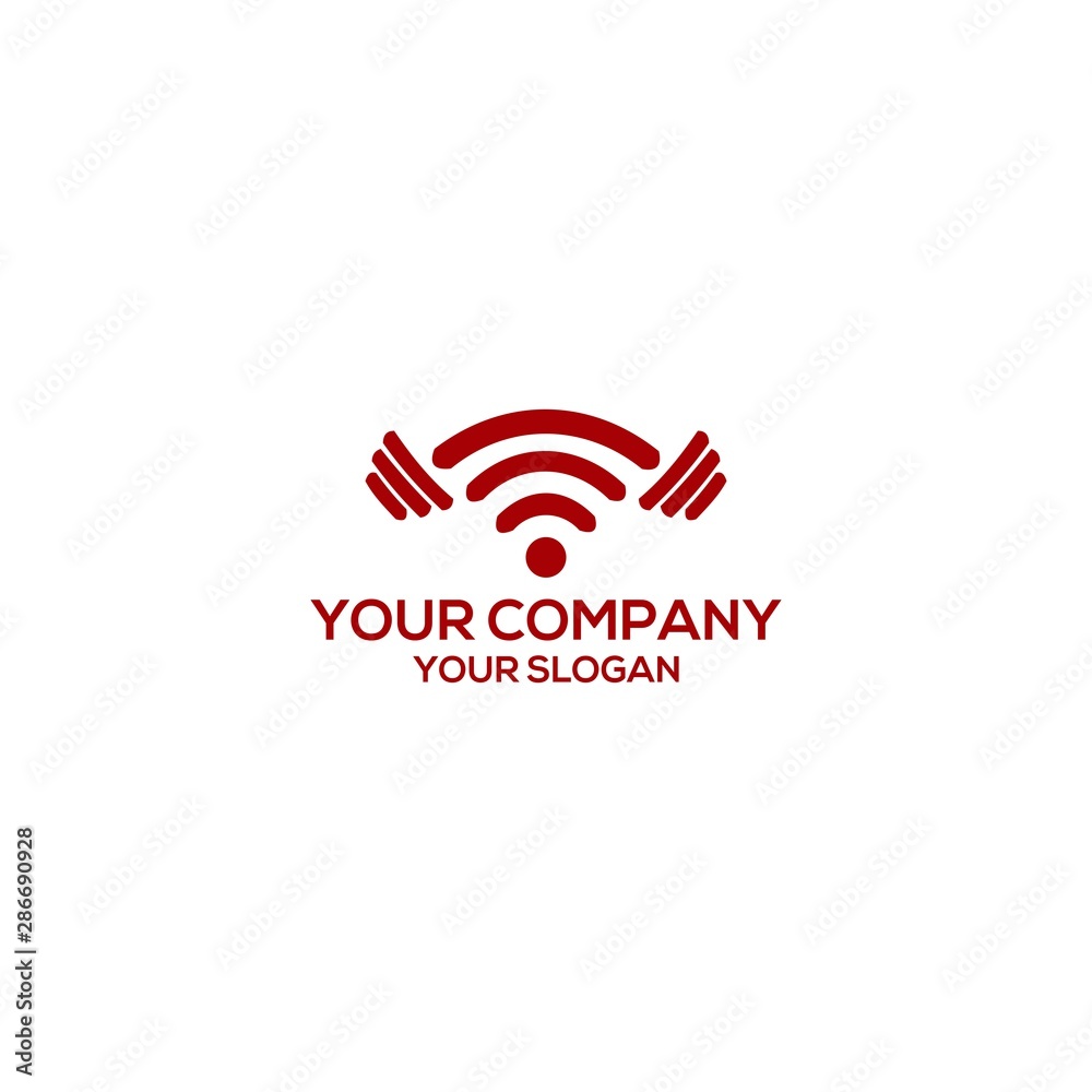 Fototapeta premium wireless fitness logo design vector