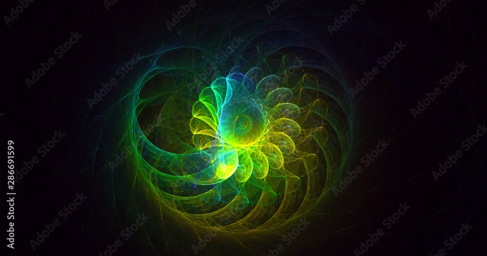 3D rendering multicolored abstract fractal on black background 3D rendering multicolored abstract fractal on black background
