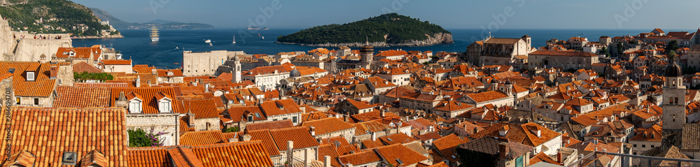 Panoramic view of Dubrovnik, Croatia from the famous City Walls